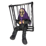 ჰელოუინის მოძრავი ჩონჩხი გალიაში