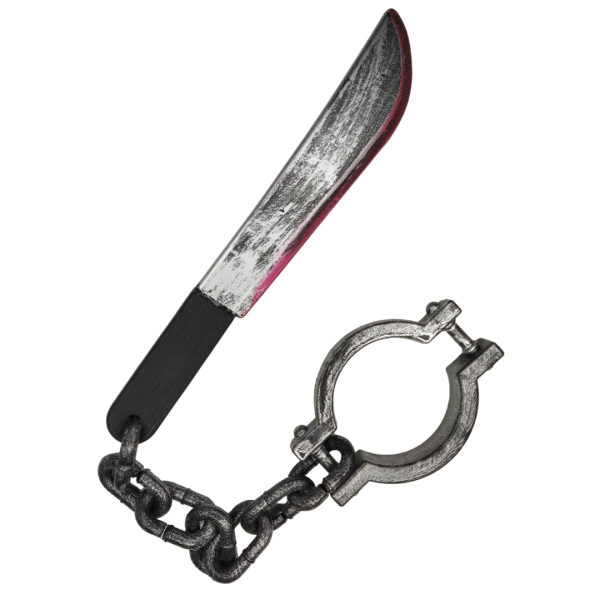 პლასტმასის დანა ჯაჭვით და ბორკილით